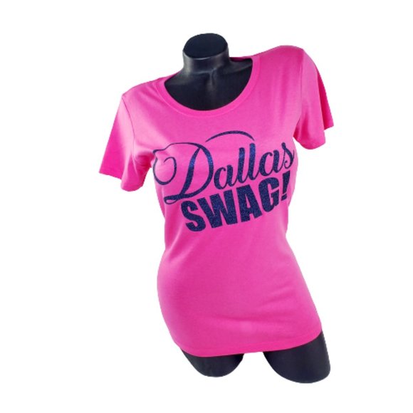 Dallas Swag Pink Fitted Lt. Weight Jersey Tee. Game Day Tee!!! - Picture 1 of 6